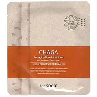 Маска с экстрактом чаги The Saem Chaga Anti-aging Biocellulose Sheet